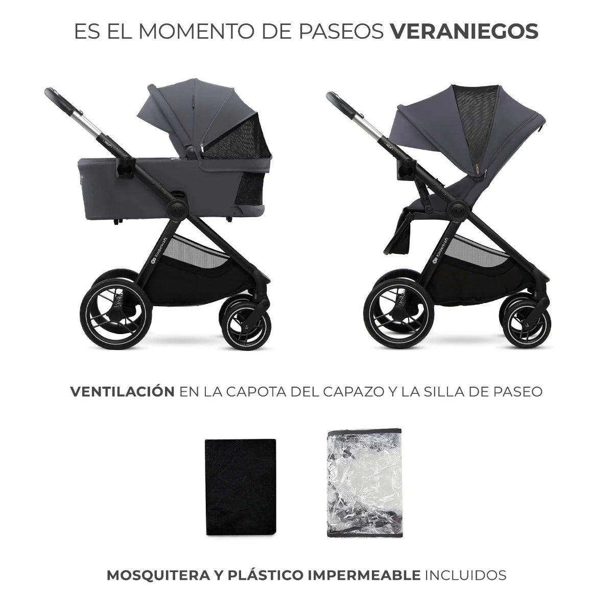 Kinderkraft carro bebé NEA 2 | carrito 2 piezas | carro bebé