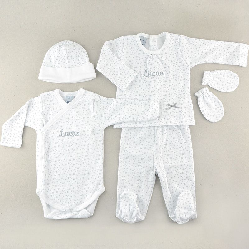 BABIDU Mi Primera Ropita Personalizada Estrellas 0M