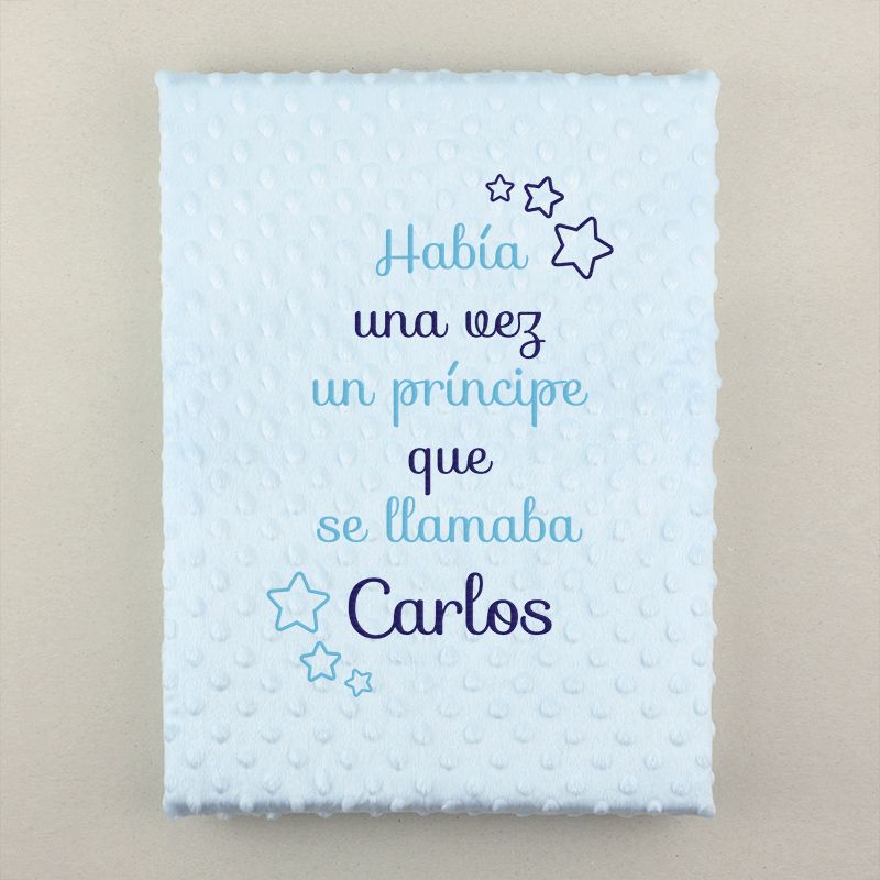 Manta Cuento con tu propia frase azul
