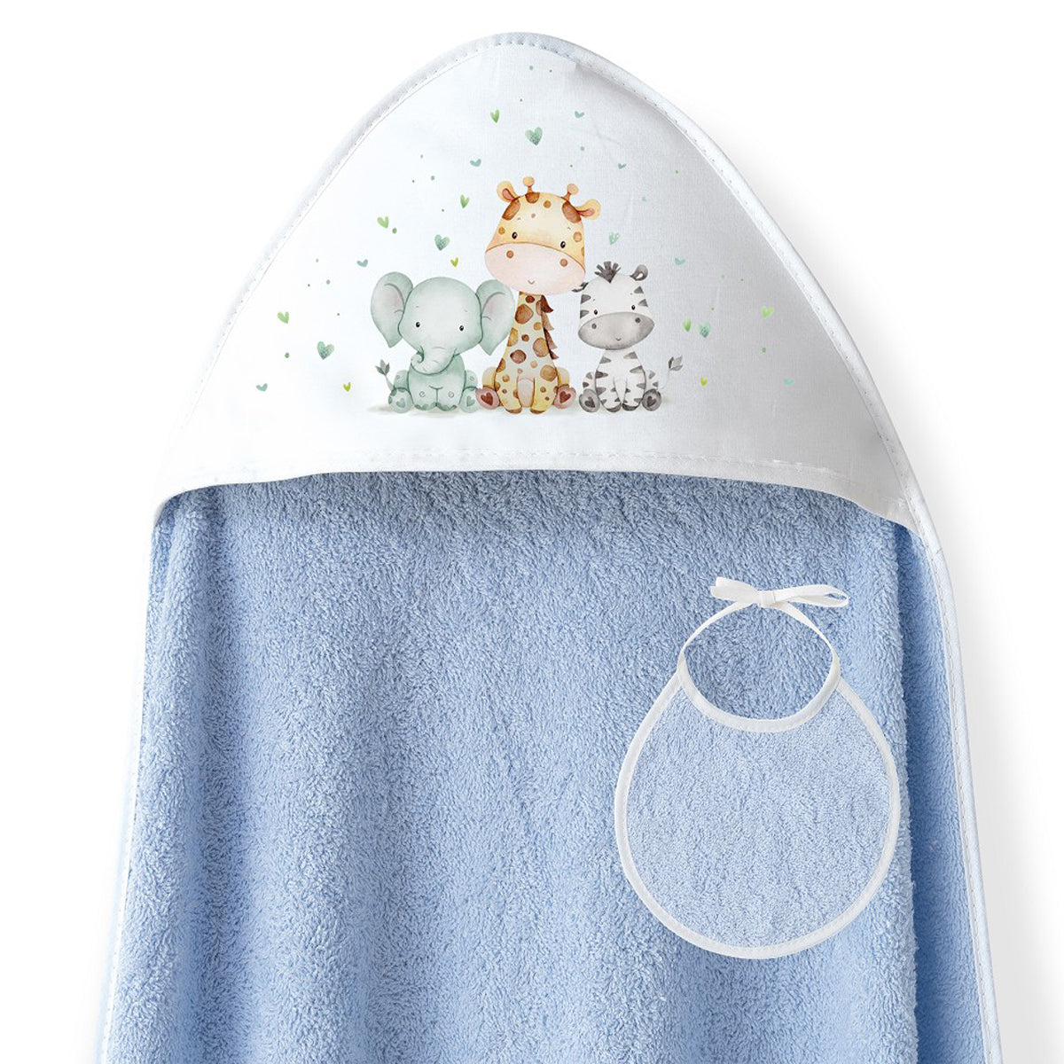 Interbaby | Capa de baño y babero | en dos colores rosa y azul